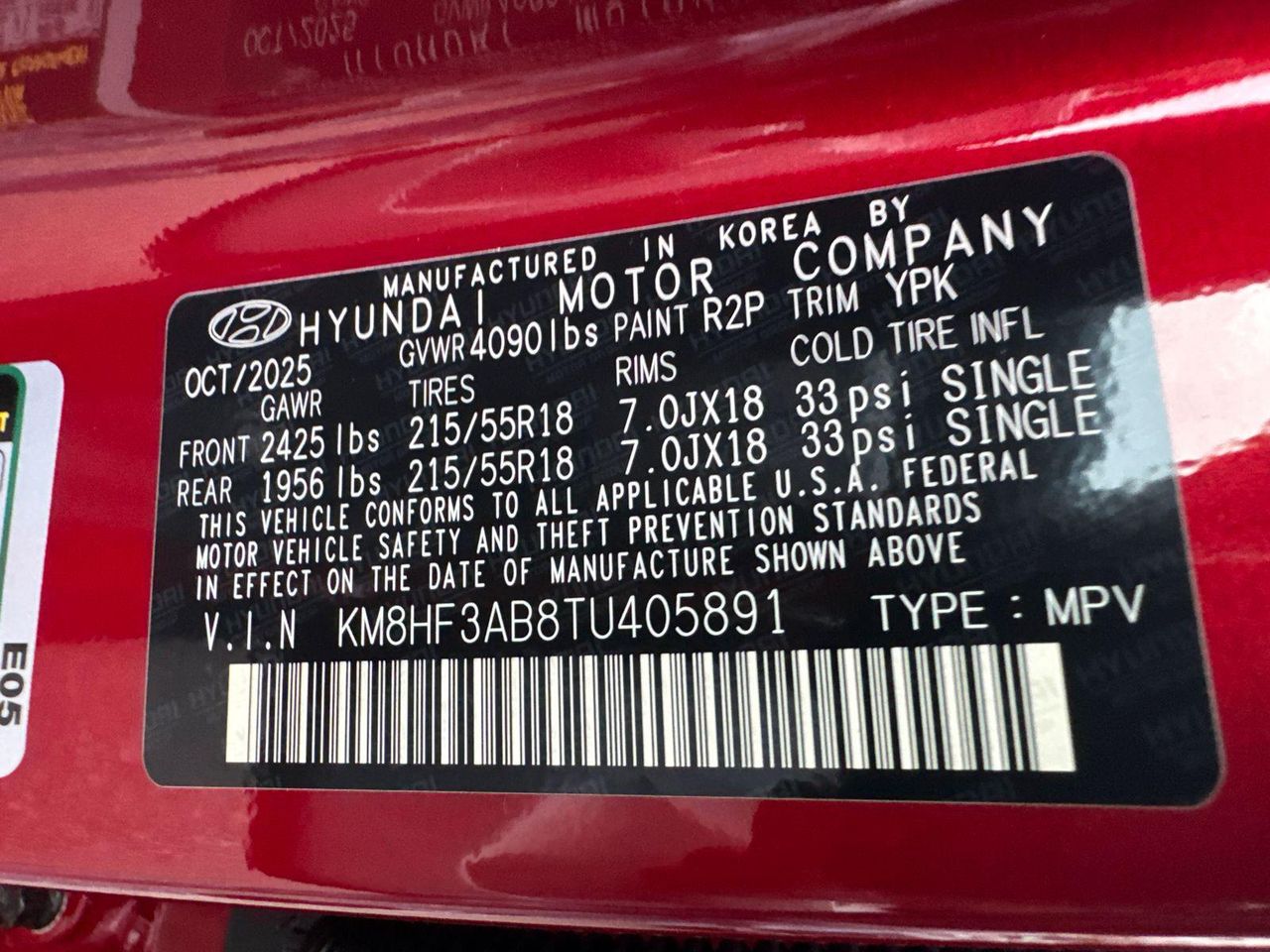 New 2026 Red Metallic HYUNDAI SEL Sport FWD image 34