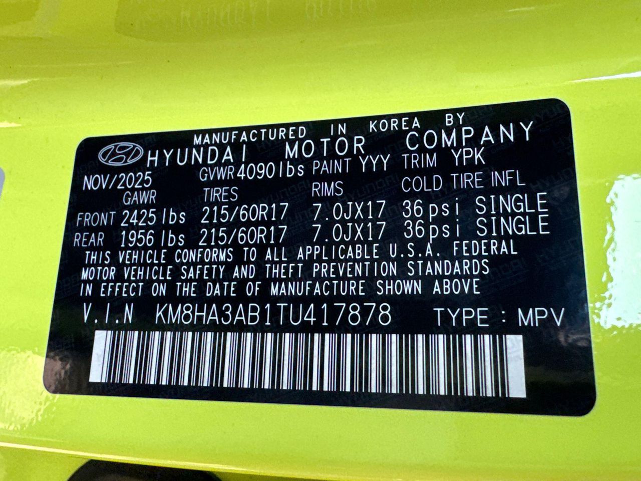 New 2026 Yellow Hyundai SE FWD image 33