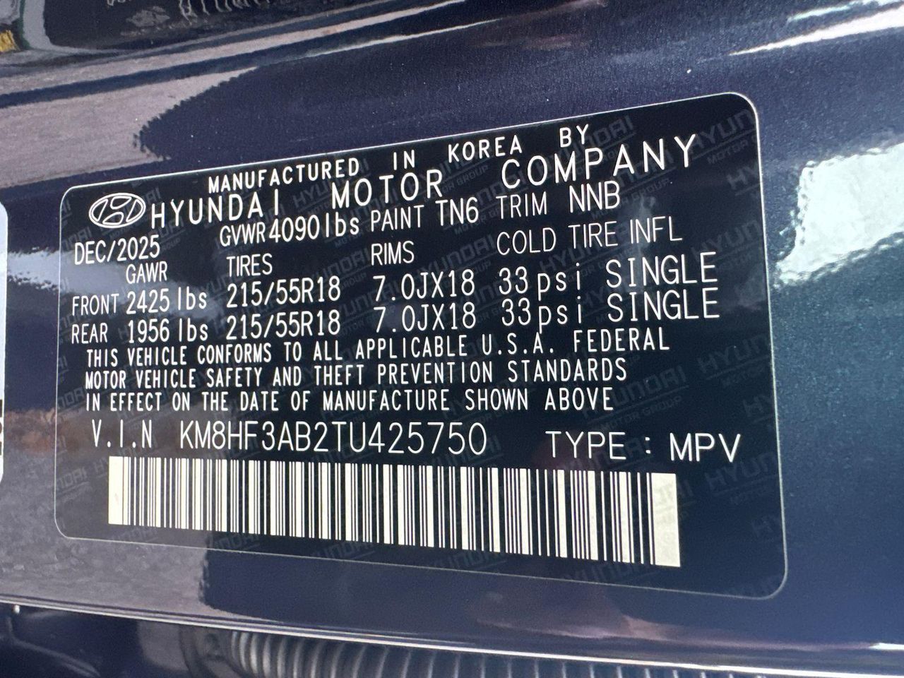 New 2026 Denim Blue Pearl HYUNDAI SEL Sport FWD image 33