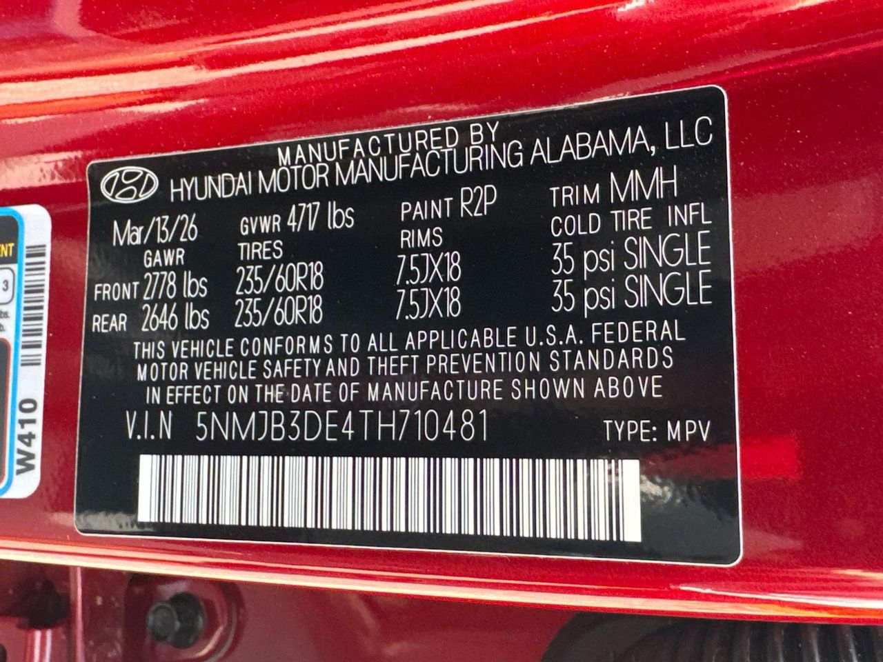 New 2026 Ultimate Red HYUNDAI SEL FWD image 34