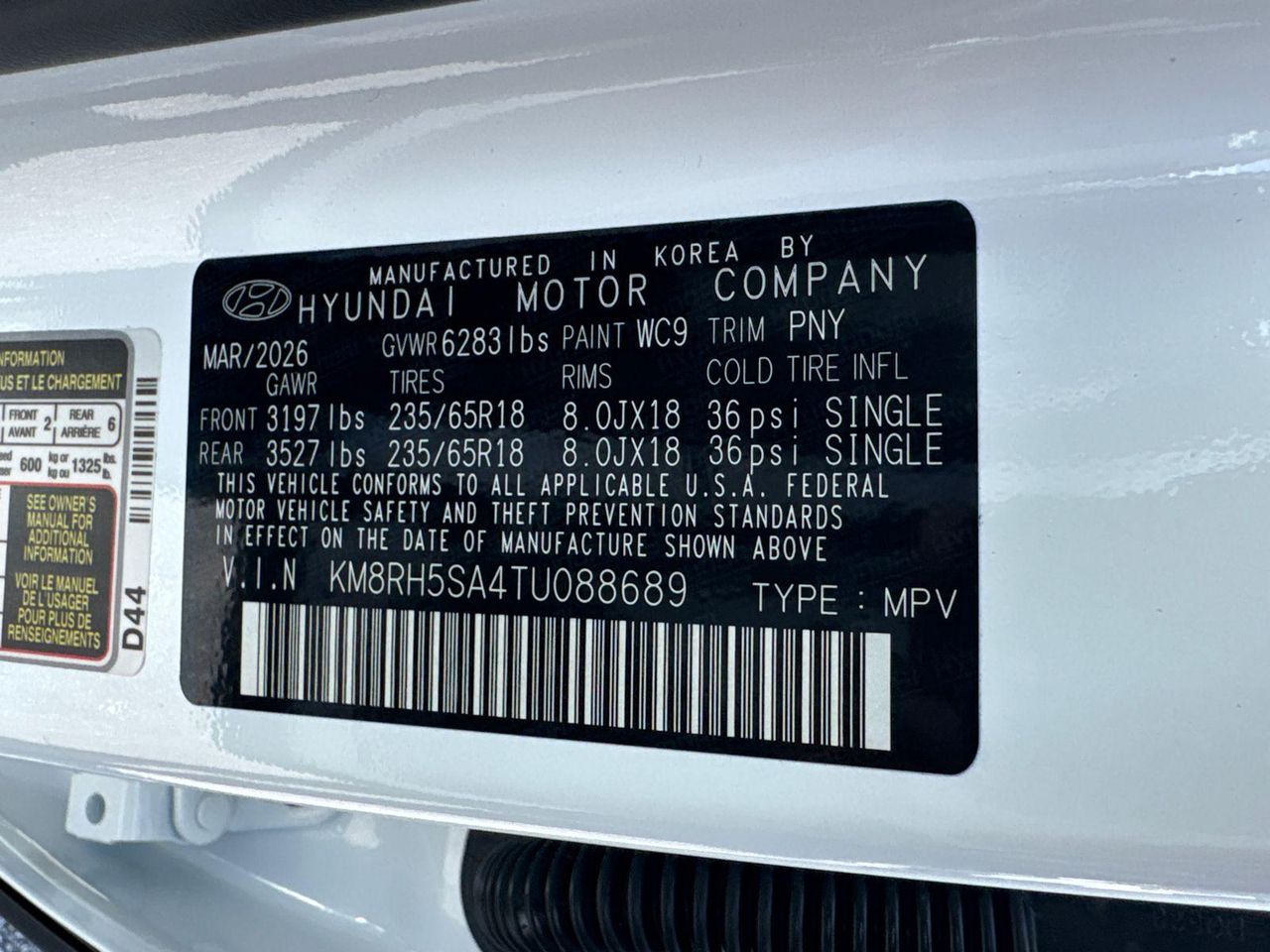 New 2026 White Hyundai Blue SEL Premium 8P image 33
