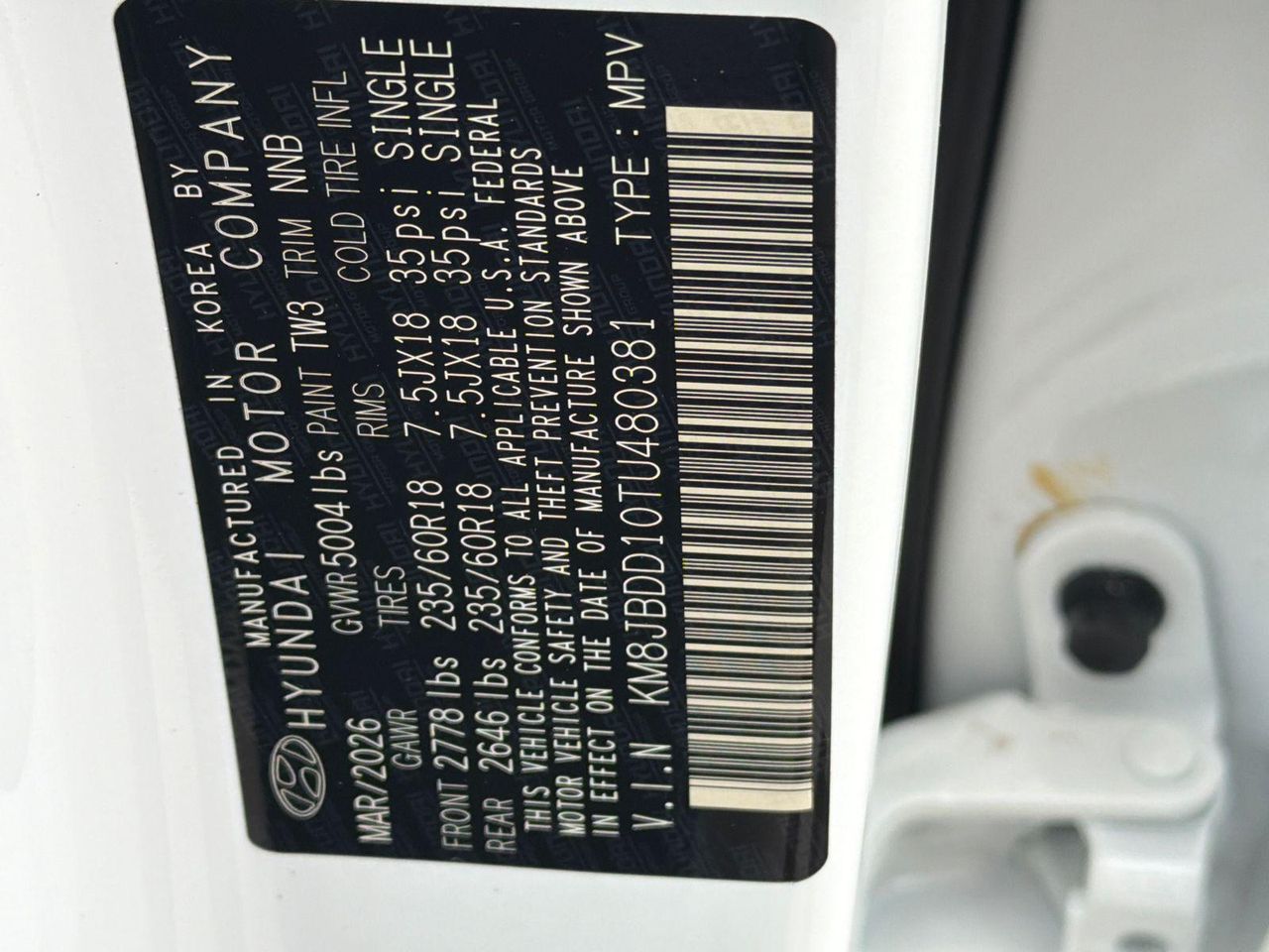 New 2026 White Hyundai SEL AWD image 35