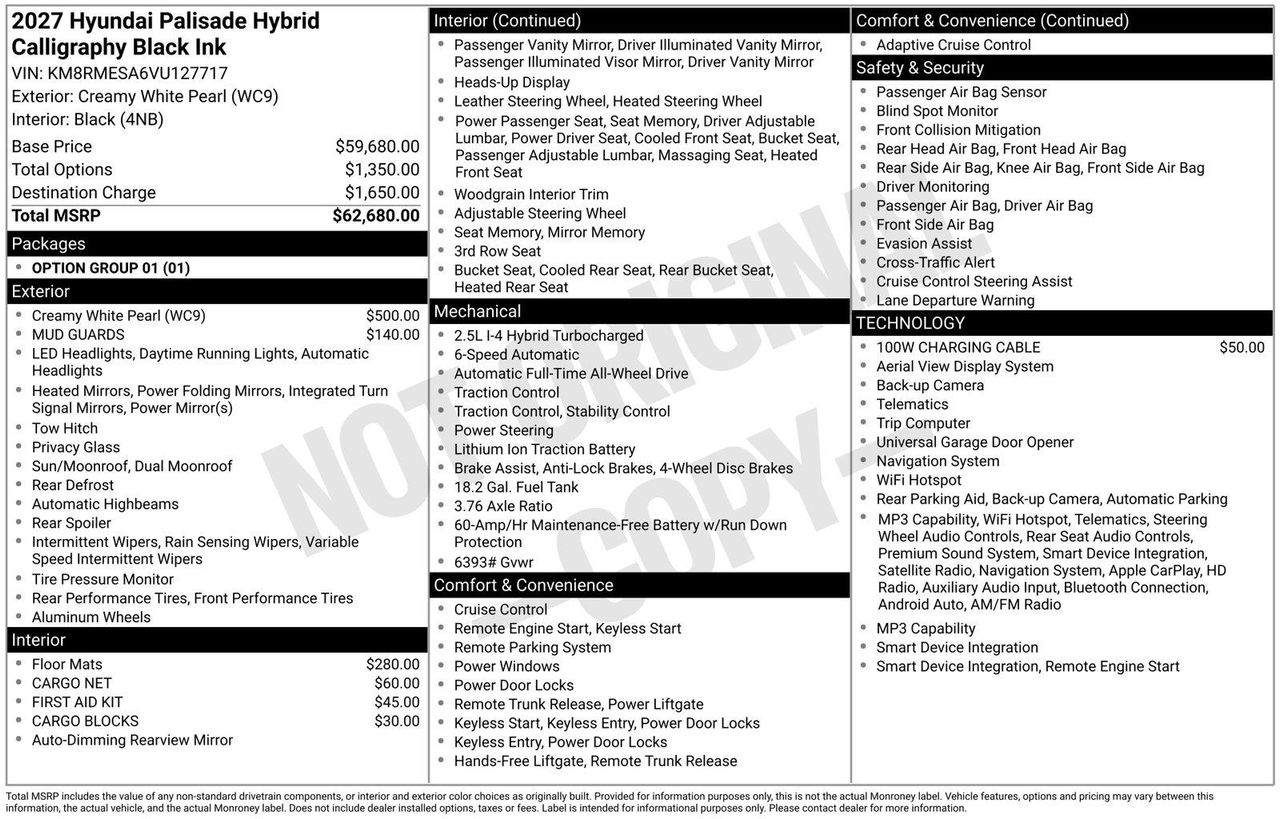 New 2027 Creamy White Pearl Hyundai Calligraphy Black Ink image 4