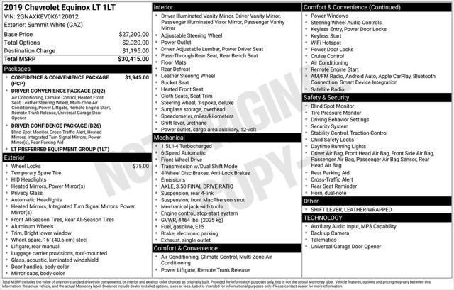 2019 Chevrolet Equinox LT for sale in Clinton Township, MI