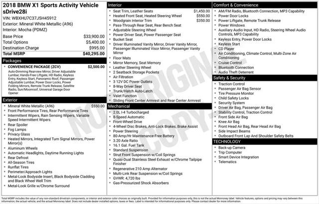 2018 BMW X1 sDrive28i