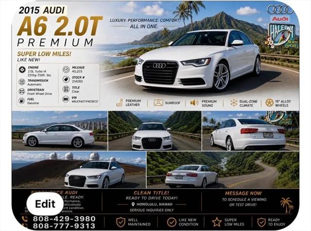 2015 Audi A6 2.0T Premium for sale in Honolulu, HI