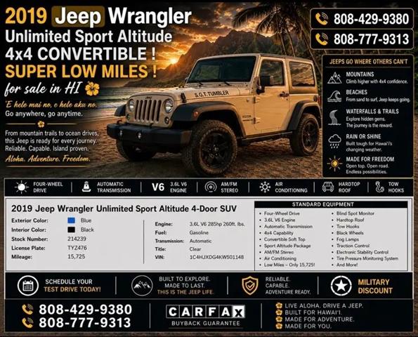 2017 Jeep Wrangler Sport 4x4 for sale in Honolulu, HI