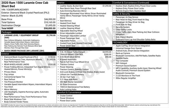 2020 Ram 1500 Laramie Crew Cab 4x4 57 Box