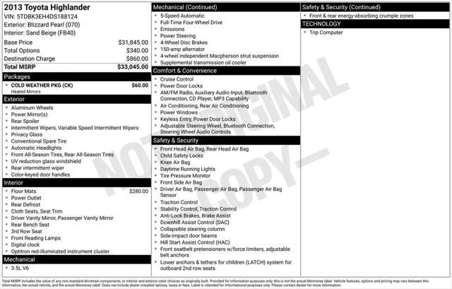 2013 Toyota Highlander Base Plus V6