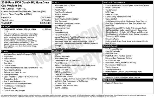 2019 RAM 1500 Classic Big Horn Crew Cab 4x2 64 Box
