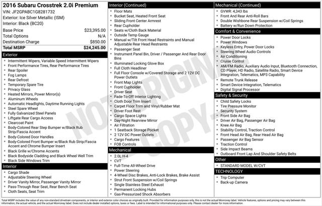 2016 Subaru Crosstrek 2.0i Premium