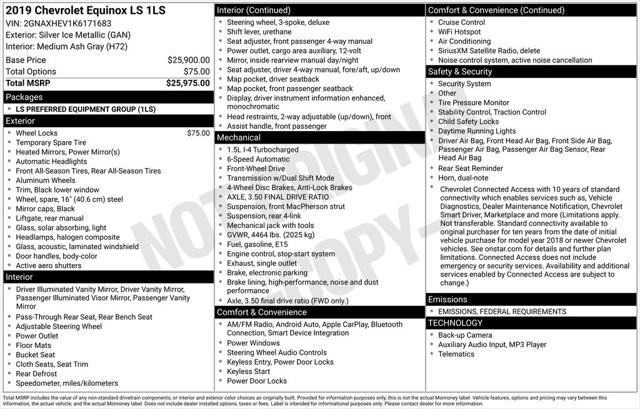 2019 Chevrolet Equinox LS 2019 Chevrolet Equinox LS