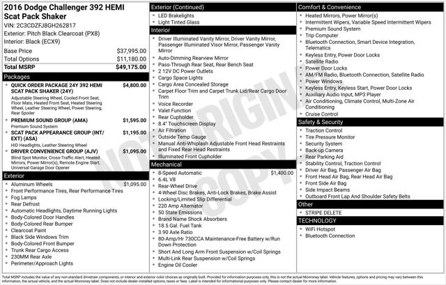 2016 Dodge Challenger 392 Hemi Scat Pack Shaker
