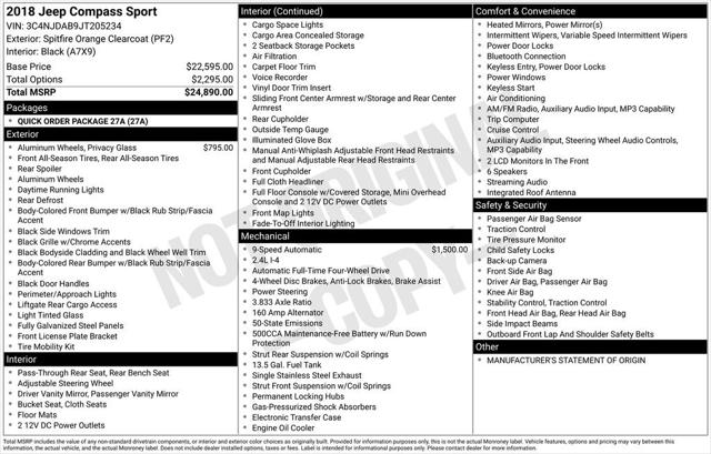 2018 Jeep Compass Sport 4x4 2018 Jeep Compass Sport 4x4