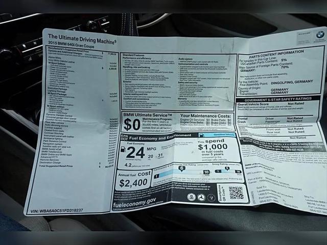 2015 BMW Coupe 640i