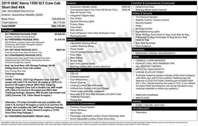 2019 GMC Sierra 1500 SLT 2019 GMC Sierra 1500 SLT