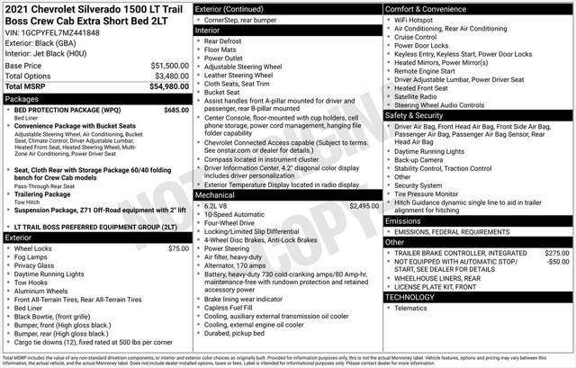 2021 Chevrolet Silverado 1500 4WD Crew Cab Short Bed LT Trail Boss