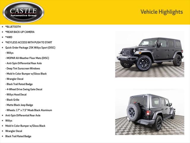 2021 Jeep Wrangler Unlimited Willys Sport 4x4 2021 Jeep Wrangler Unlimited Willys Sport 4x4