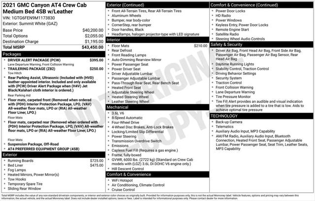 2021 GMC Canyon 4WD Crew Cab Short Box AT4 - Leather