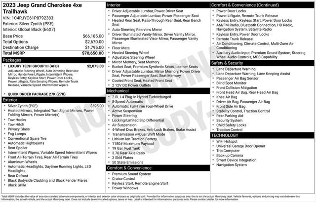 2023 Jeep Grand Cherokee 4xe GRAND CHEROKEE TRAILHAWK 4xe