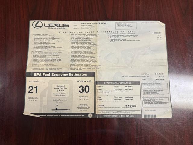 2012 Lexus IS 250 250