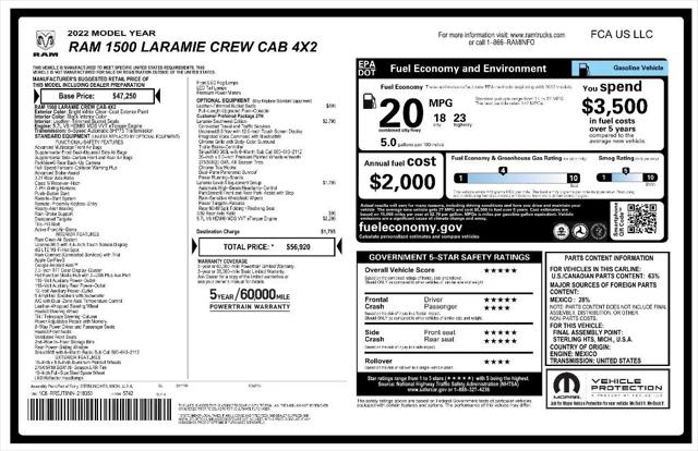 2022 Ram 1500 Laramie Crew Cab 4x2 57 Box for sale in Dallas, TX