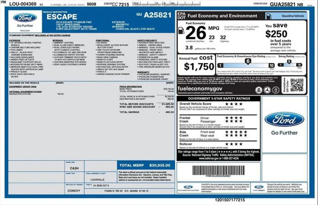 2016 Ford Escape Titanium for sale in Huntsville, AL