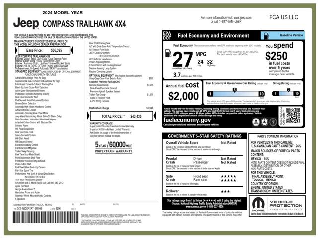 2024 Jeep Compass COMPASS TRAILHAWK 4X4