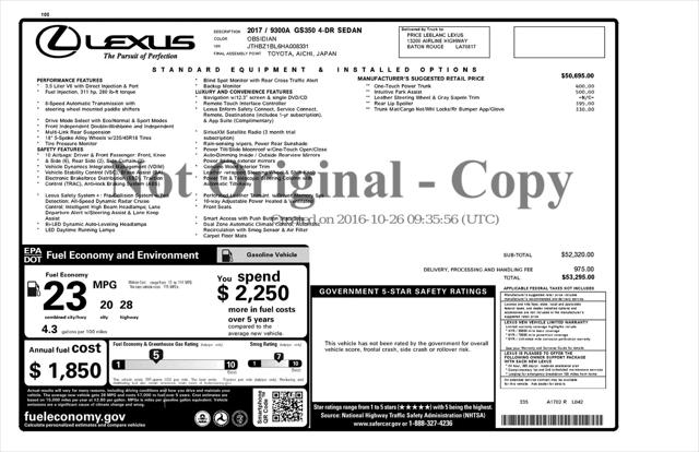 2017 Lexus GS 350 GS 350
