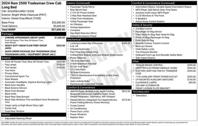 2024 RAM Ram 2500 RAM 2500 TRADESMAN CREW CAB 4X4 8 BOX