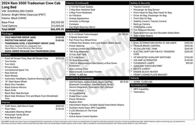 2024 RAM Ram 3500 RAM 3500 TRADESMAN CREW CAB 4X4 8 BOX