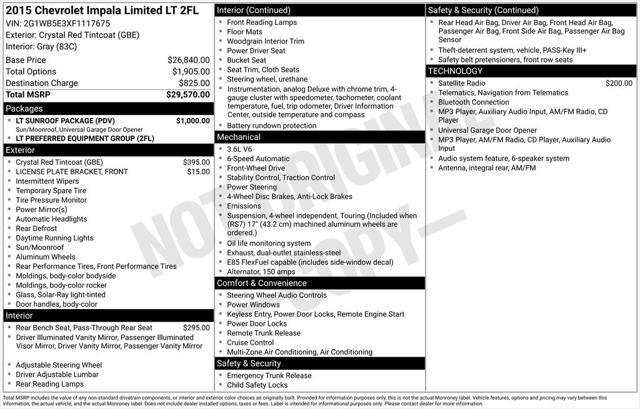 Used 2015 Chevrolet Impala Limited LT For Sale in Muscle Shoals, AL