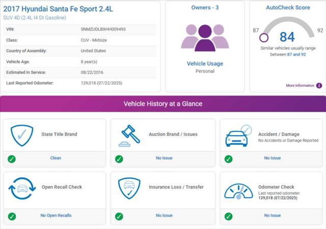 2017 Hyundai Santa Fe Sport 2.4L