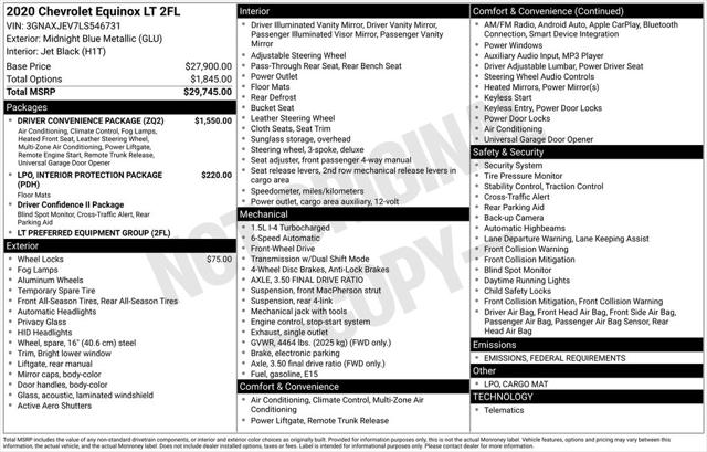 2020 Chevrolet Equinox FWD 2FL
