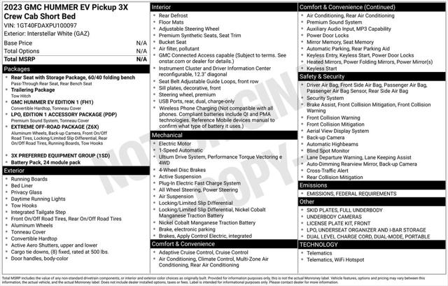 2023 GMC HUMMER EV Pickup e4WD 3X