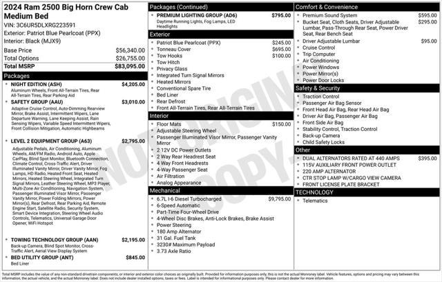 2024 RAM Ram 2500 RAM 2500 BIG HORN CREW CAB 4X4 64 BOX