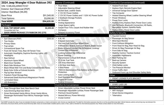 2024 Jeep Wrangler WRANGLER 4-DOOR RUBICON 392