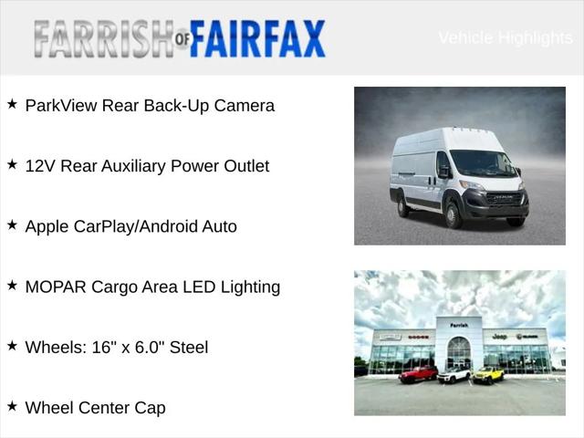 2024 RAM Ram ProMaster RAM PROMASTER 3500 TRADESMAN CARGO VAN SUPER HIGH ROOF 159 WB 