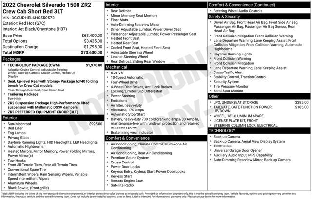 2022 Chevrolet Silverado 1500 4WD Crew Cab Short Bed ZR2 2022 Chevrolet Silverado 1500 4WD Crew Cab Short Bed ZR2