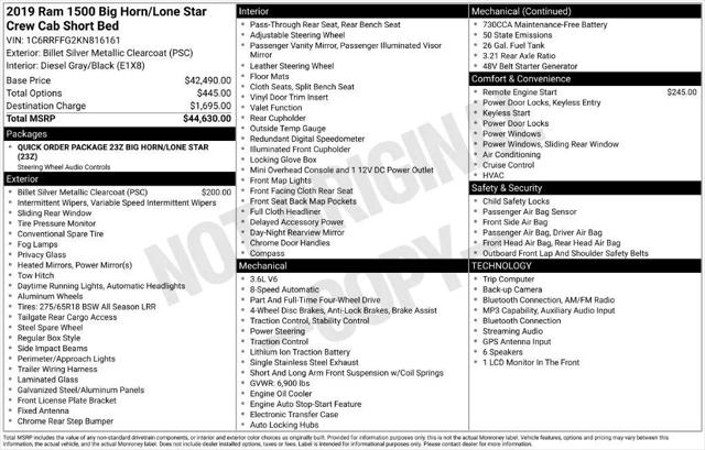 2019 Ram 1500 Big Horn/Lone Star Crew Cab 4x4 57 Box for sale in Brandon, MS