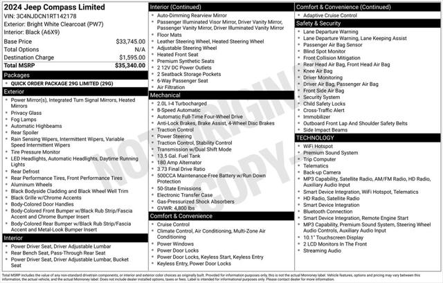 2024 Jeep Compass Limited 4x4 for sale in Warren, MI