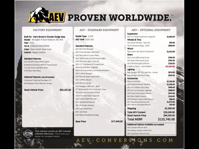 2024 Jeep Wrangler WRANGLER 4-DOOR RUBICON 392