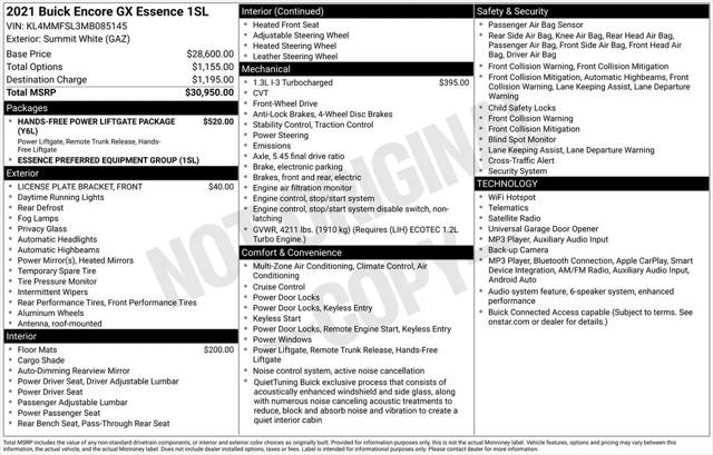 2021 Buick Encore GX FWD Essence