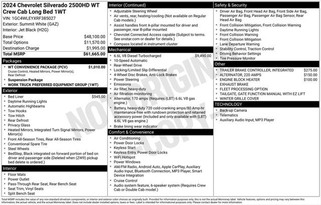2024 Chevrolet Silverado 2500HD 2WD Crew Cab Long Bed Work Truck
