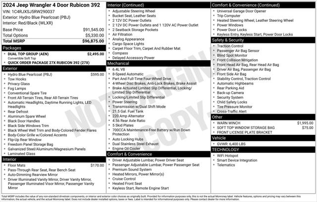 2024 Jeep Wrangler WRANGLER 4-DOOR RUBICON 392