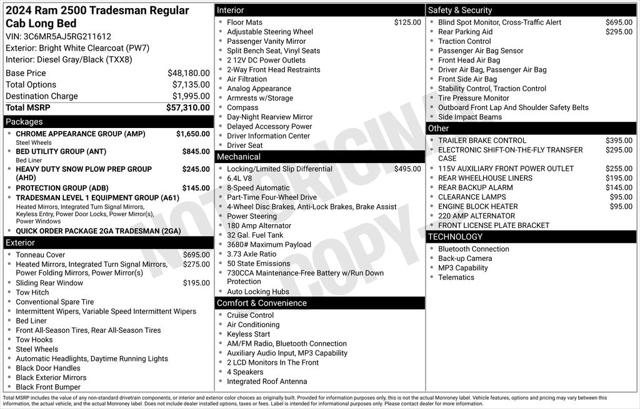 2024 RAM Ram 2500 RAM 2500 TRADESMAN REGULAR CAB 4X4 8 BOX