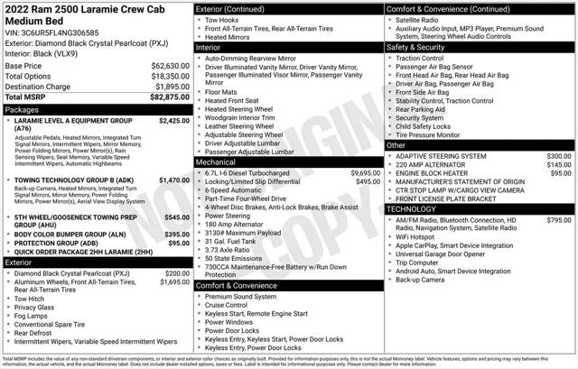 2022 Ram 2500 Laramie Crew Cab 4x4 6'4" Box