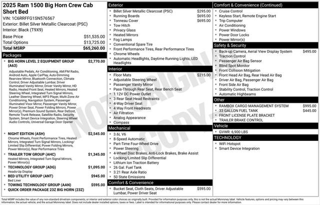 2025 RAM Ram 1500 RAM 1500 BIG HORN CREW CAB 4X4 57 BOX