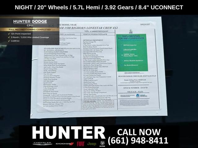 2022 Ram 1500 Big Horn Crew Cab 4x2 5'7" Box