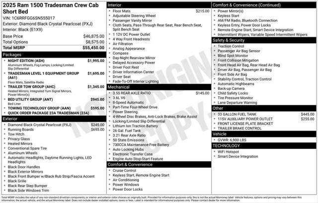 2025 Ram 1500 Tradesman Crew Cab 4x4 5'7" Box